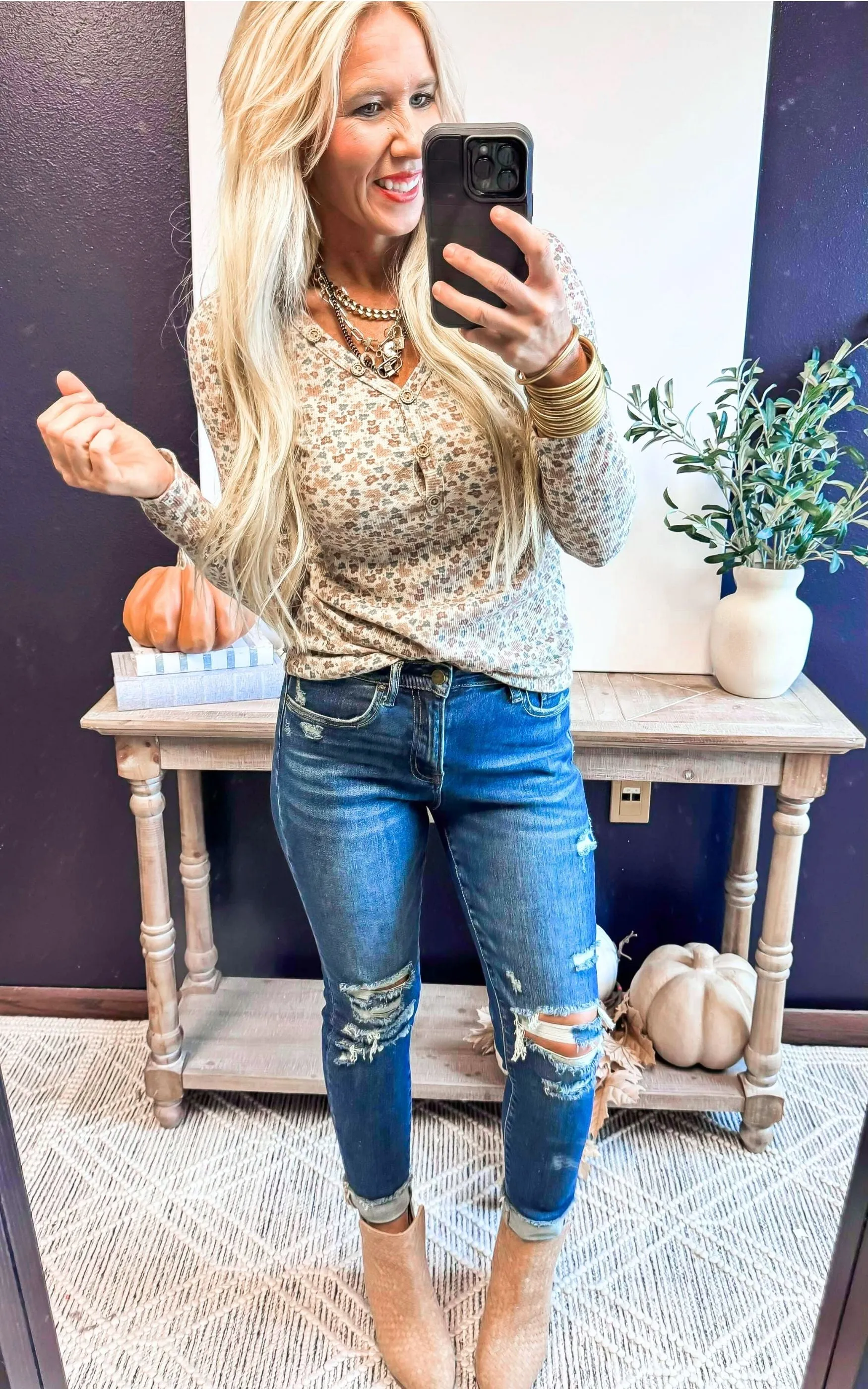 Sunshine Floral V Neck Top