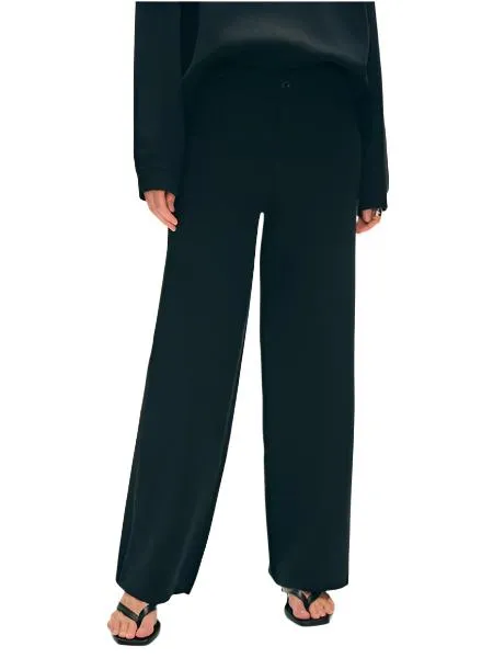 Superfine Organic Cotton Wide Leg Pant (Black)