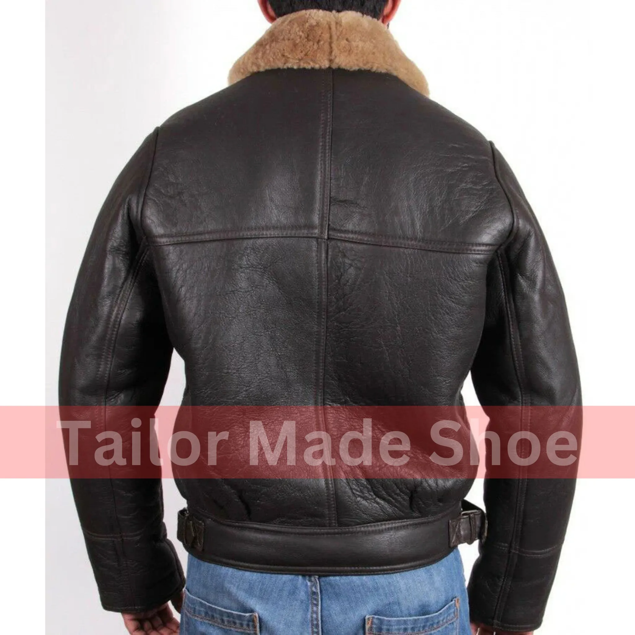 Tailor Made Men's Black Sheepskin Leather Jacket B3 Fashion Coat Stylish Jackets
