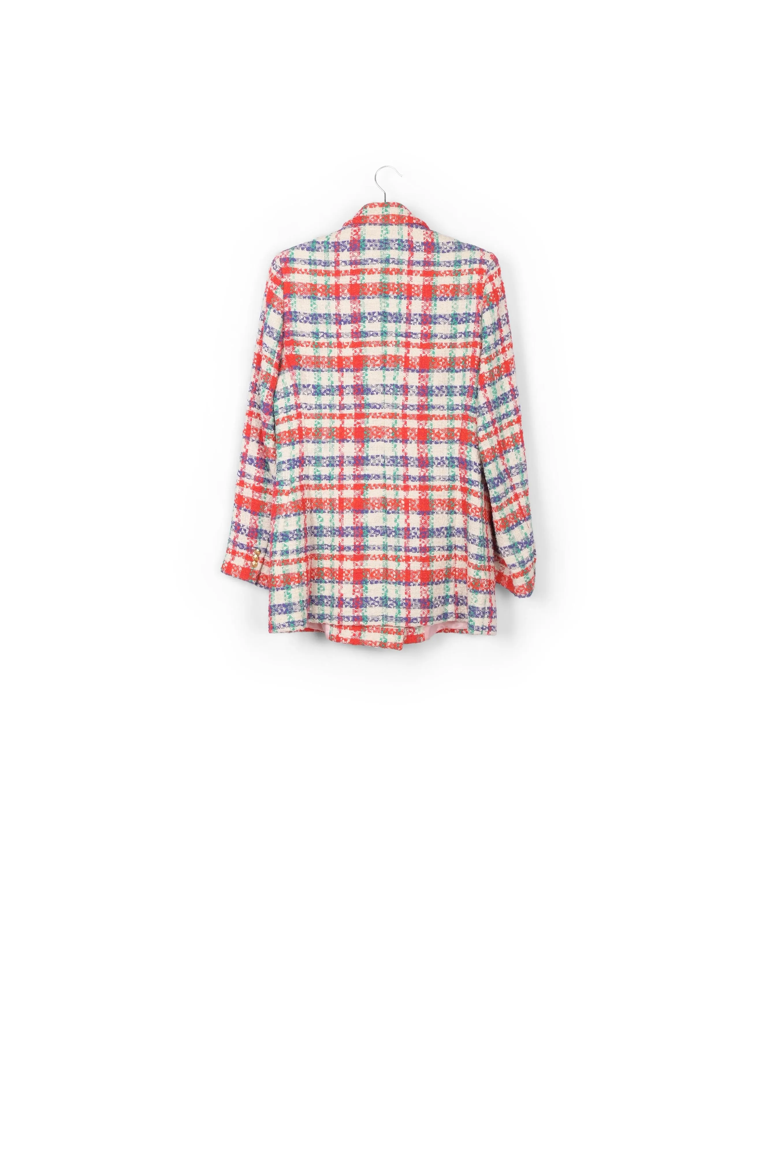 Tailored cotton blazer with checked motif