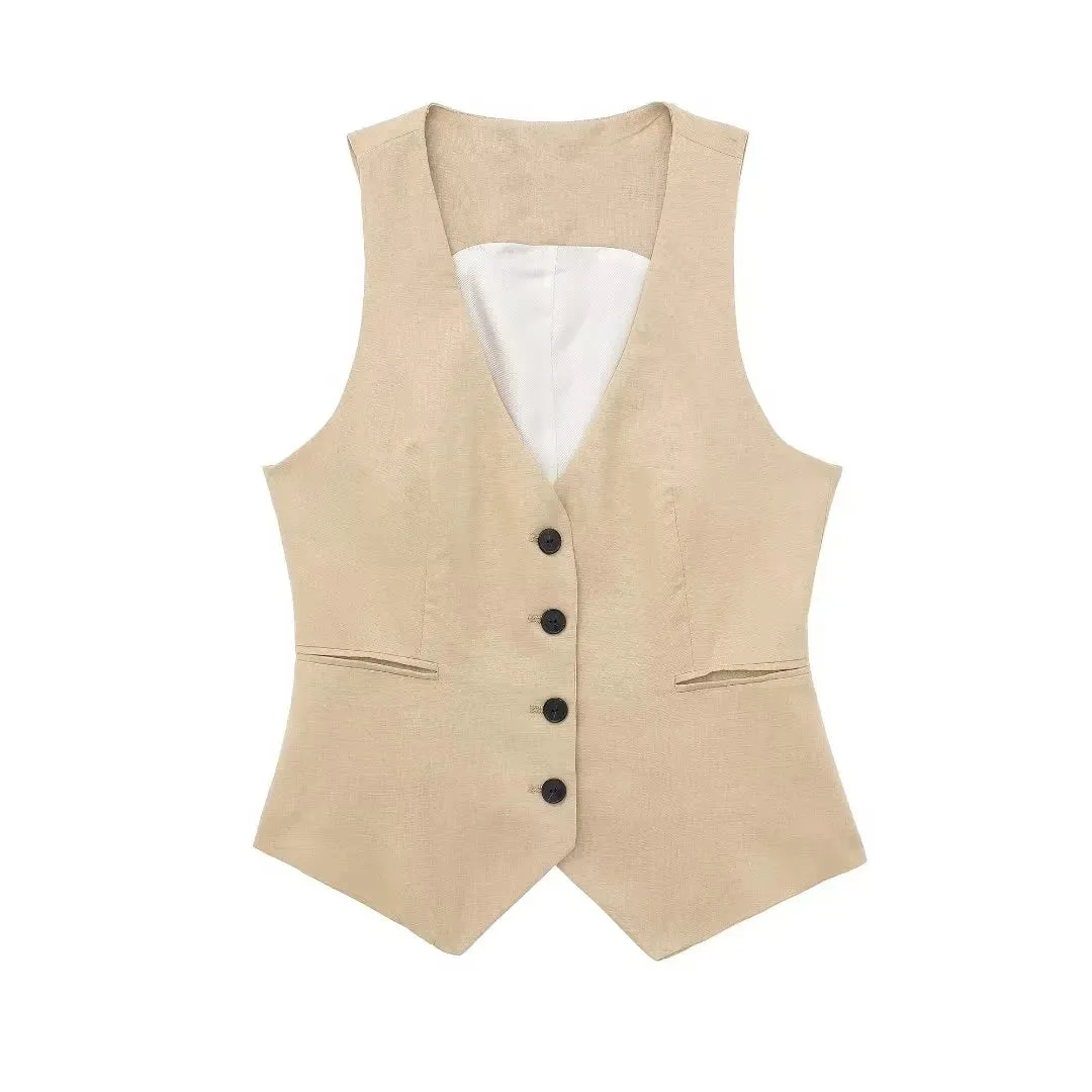 Tailored Sleeveless Suit Vest