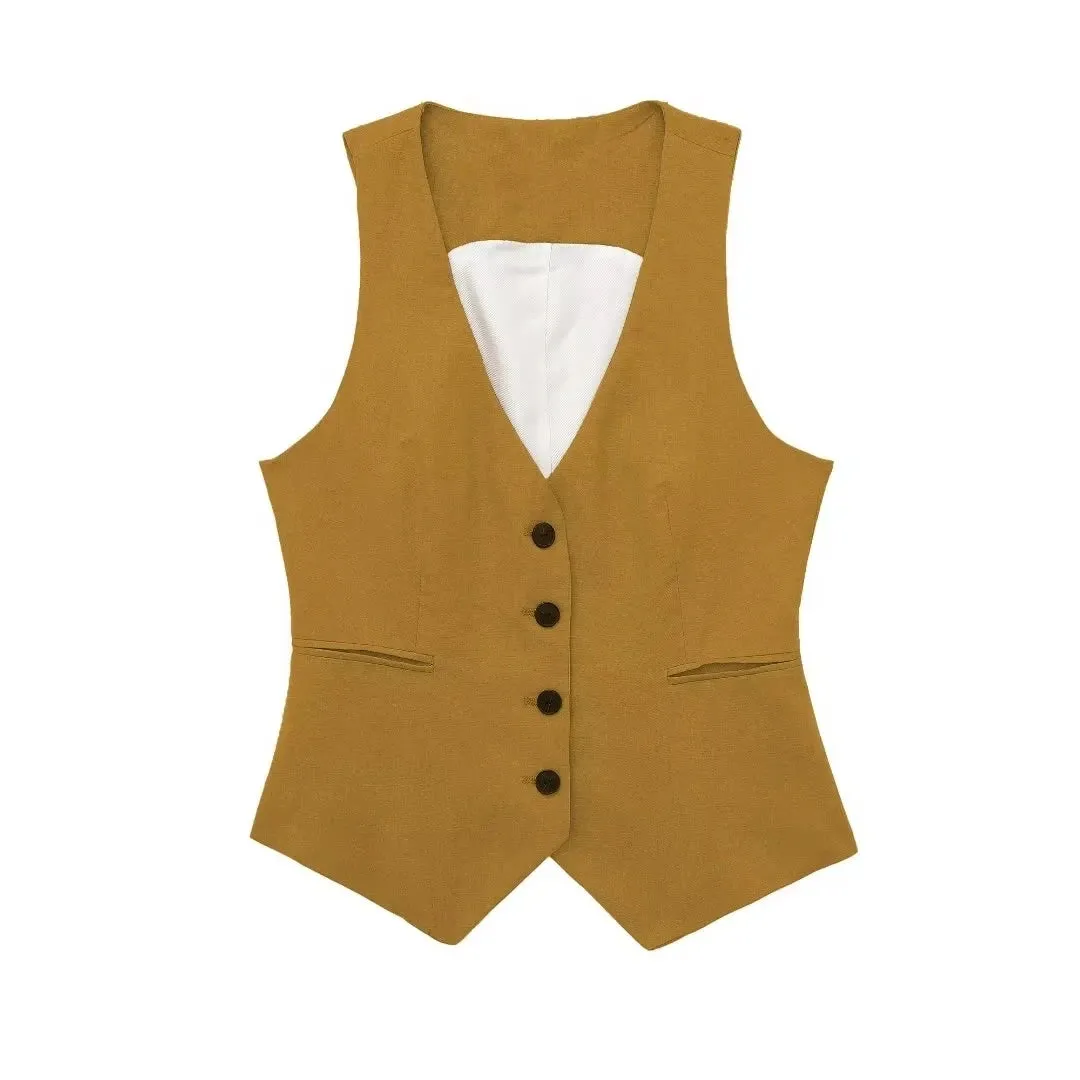 Tailored Sleeveless Suit Vest