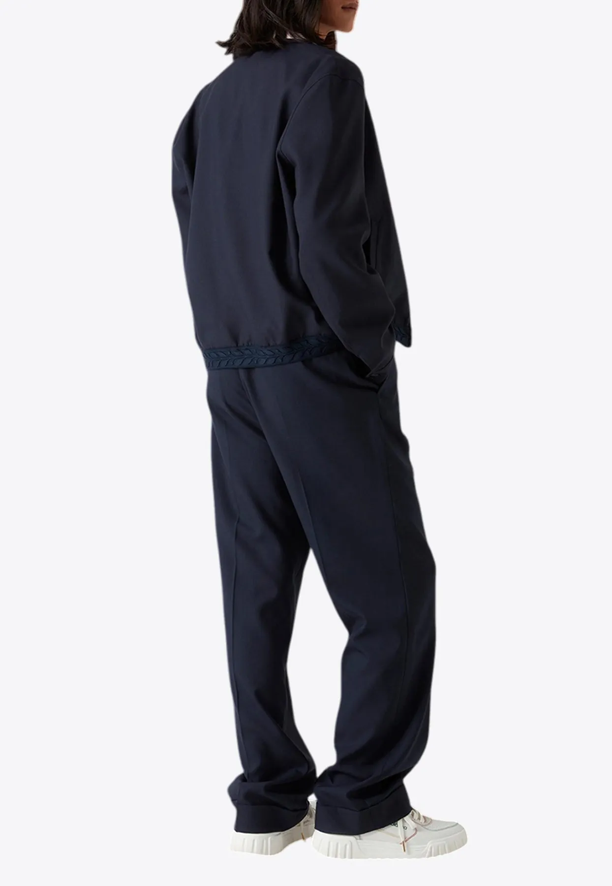 Tailored Wool Zip-Up Jacket