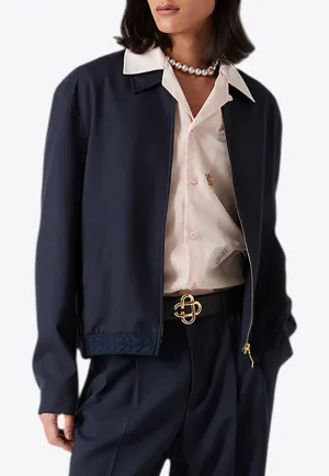 Tailored Wool Zip-Up Jacket