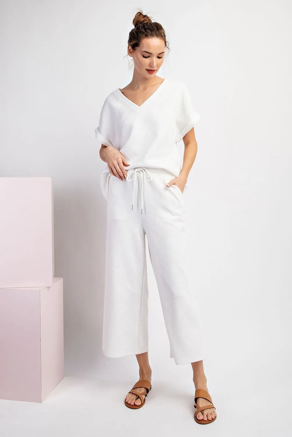 Textured V-Neck Top
