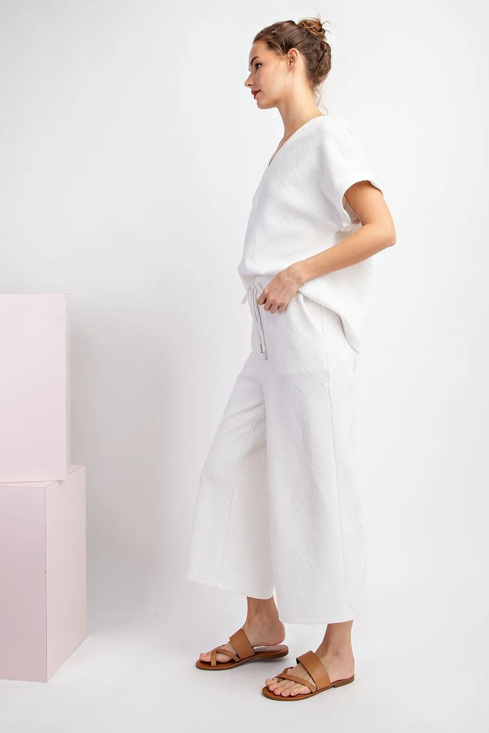 Textured V-Neck Top