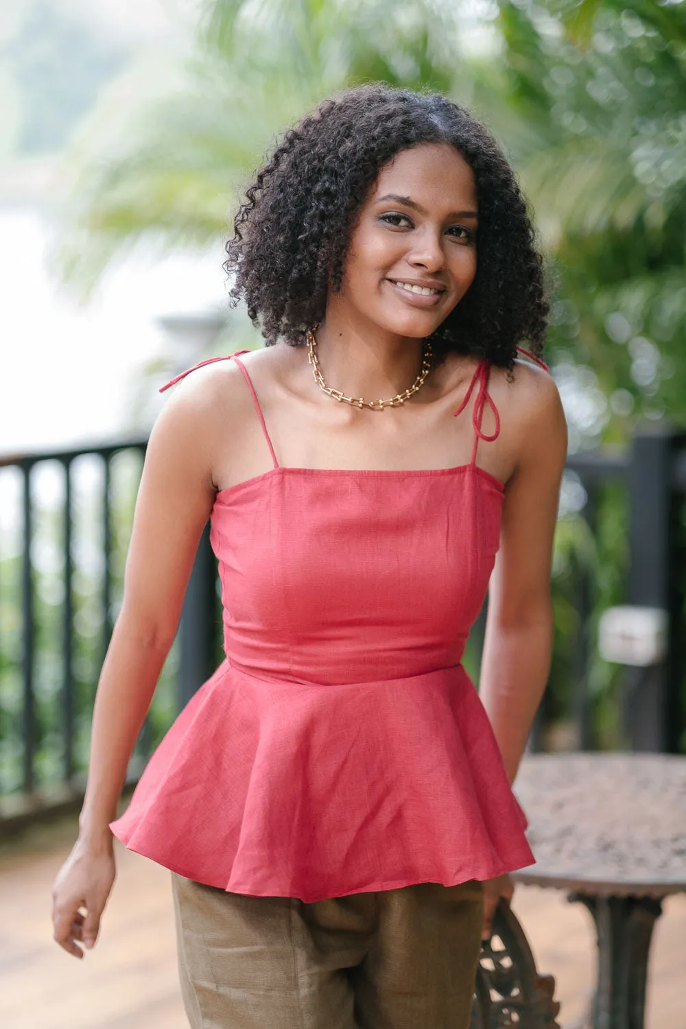 The Linen Peplum Top