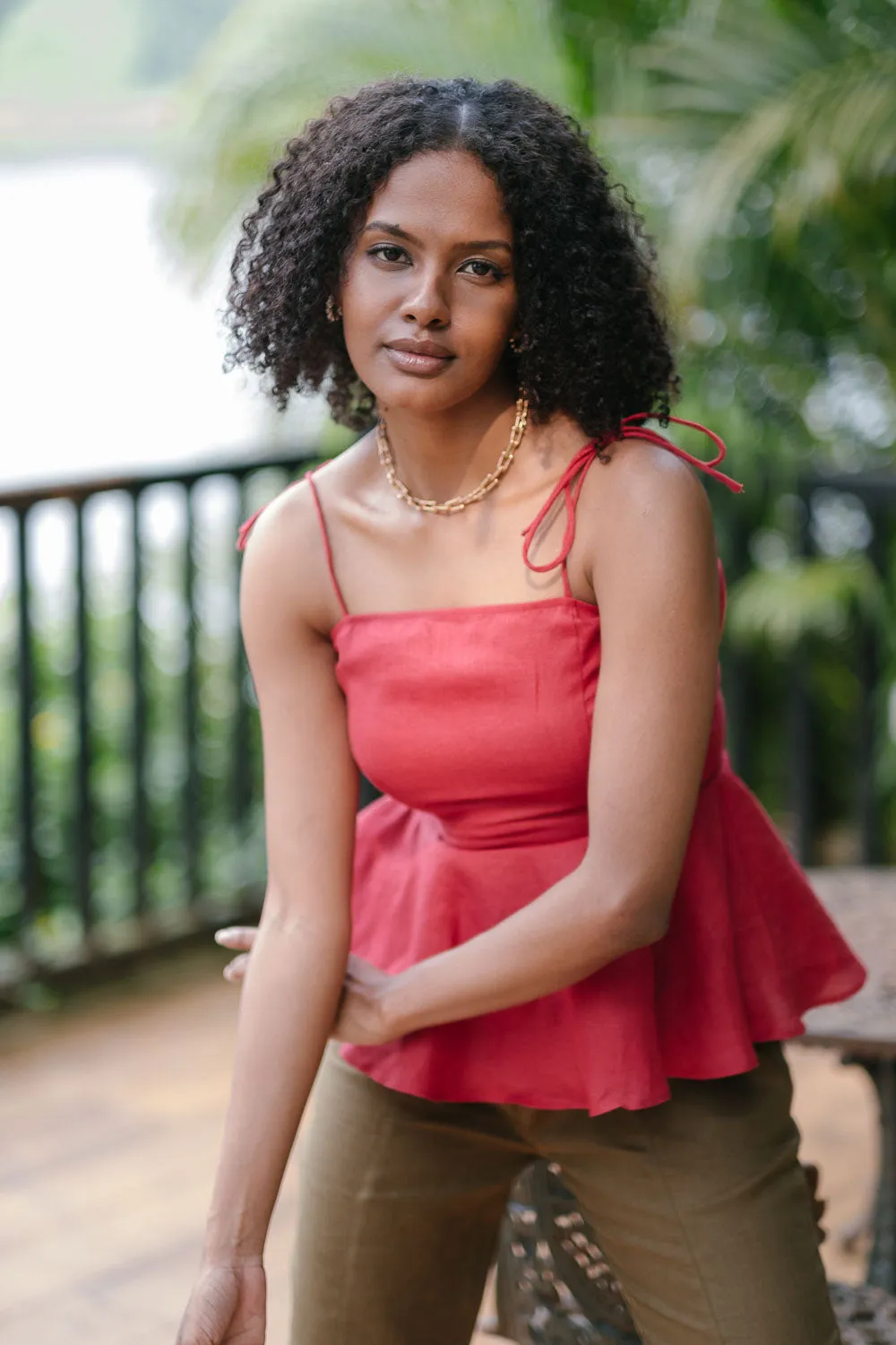 The Linen Peplum Top