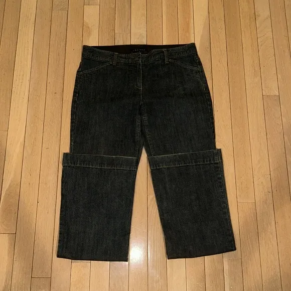 Theory Women’s Mid-High Waisted Dark Wash Jeans w/ No back pockets Size 8