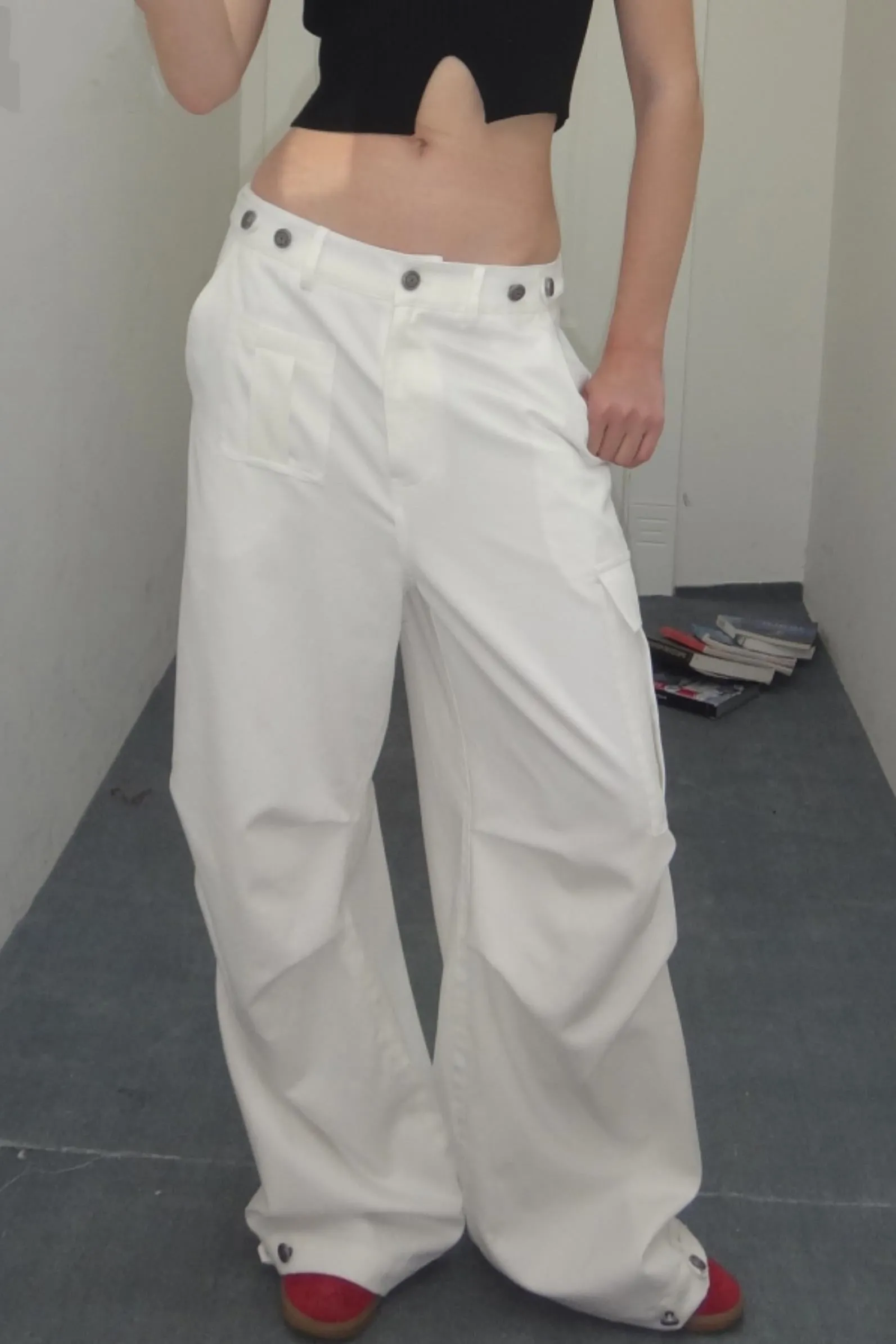 Three-Dimensional Wide-Leg Work Pants