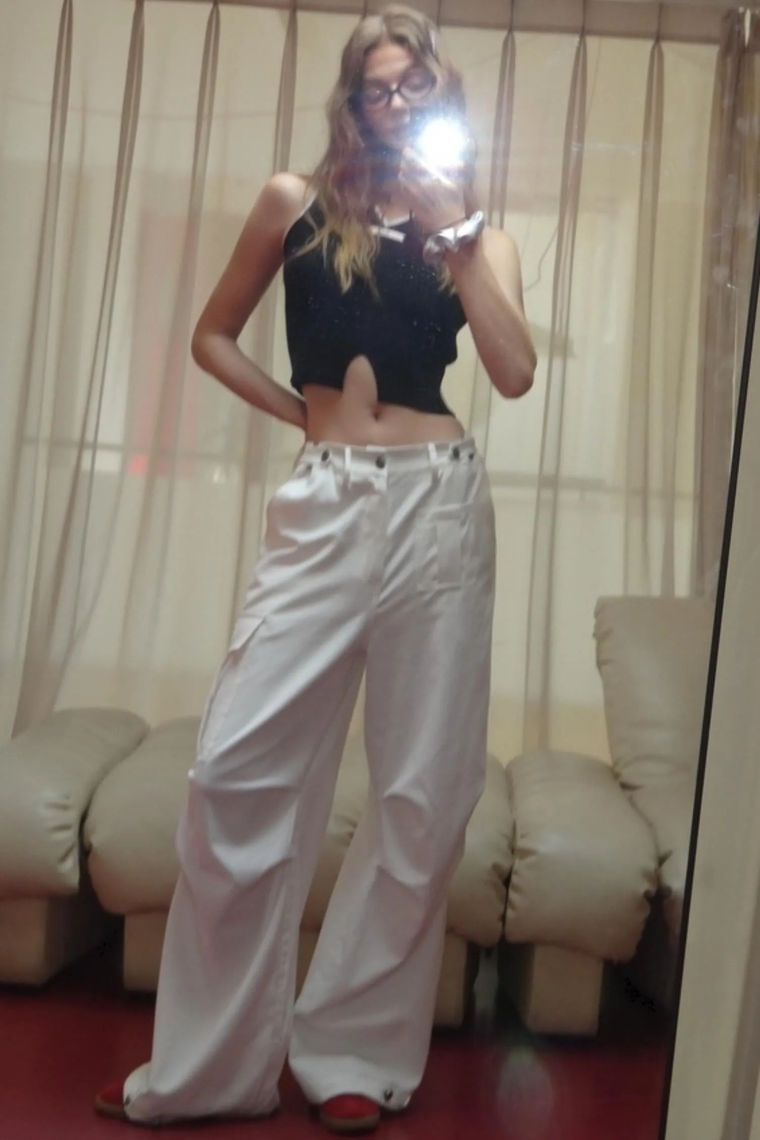 Three-Dimensional Wide-Leg Work Pants