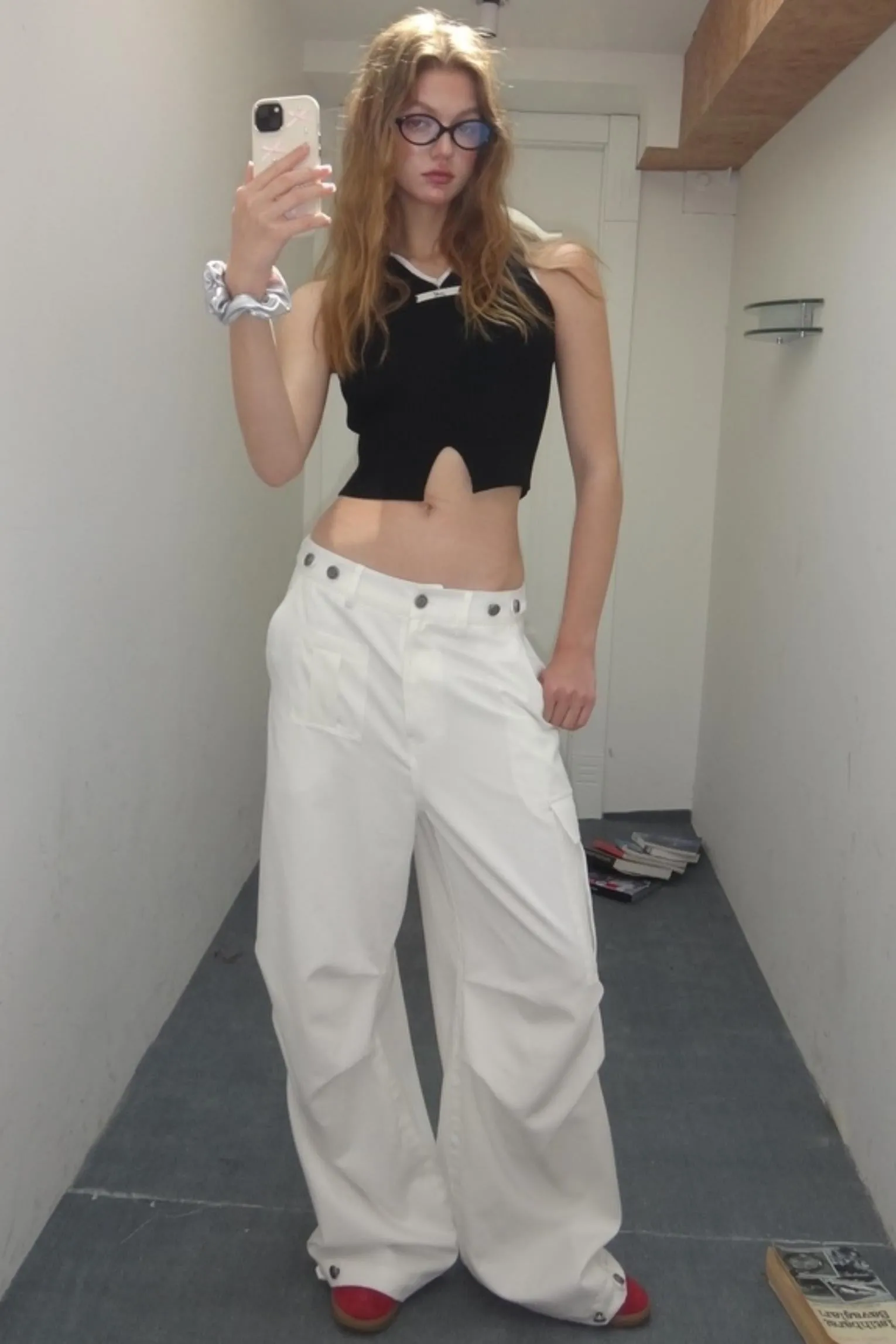 Three-Dimensional Wide-Leg Work Pants