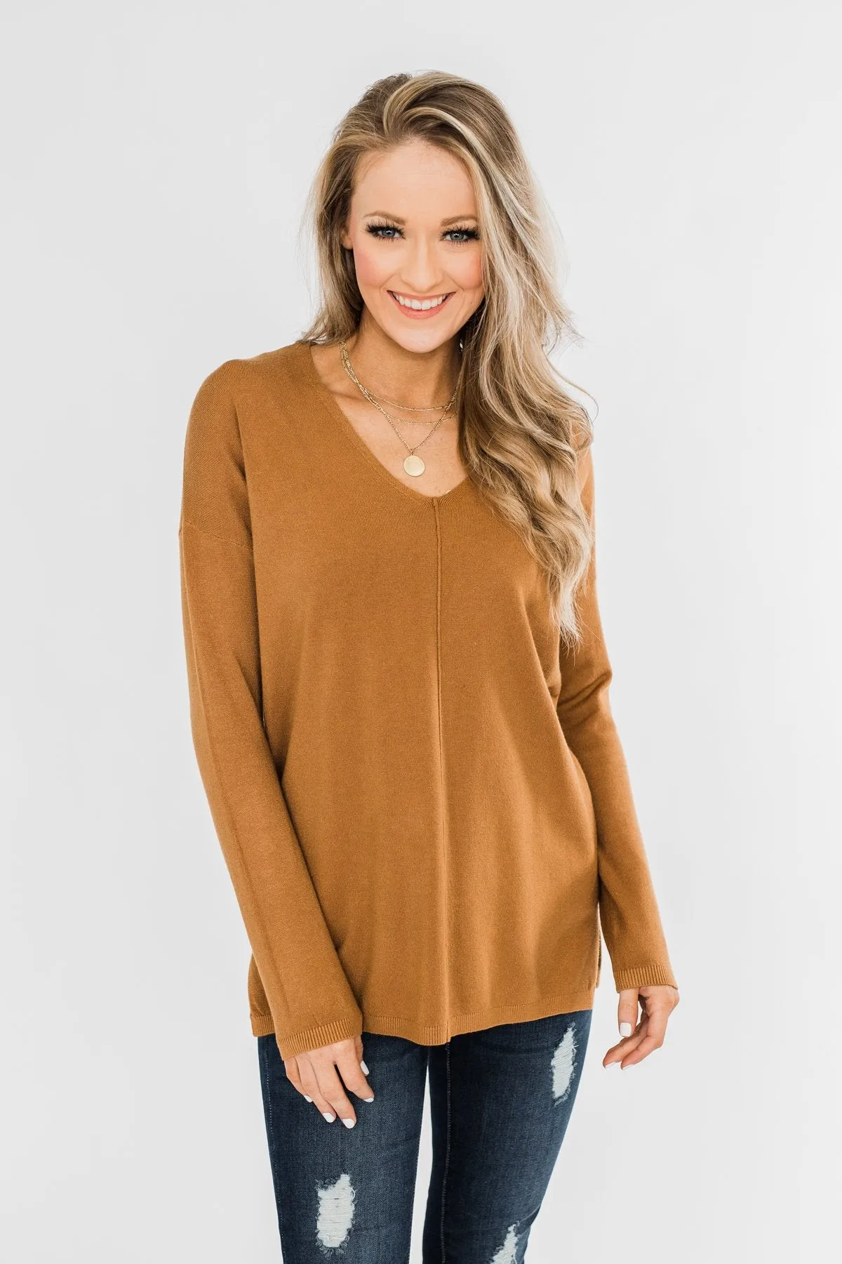 Truly Yours Sweater- Dark Camel