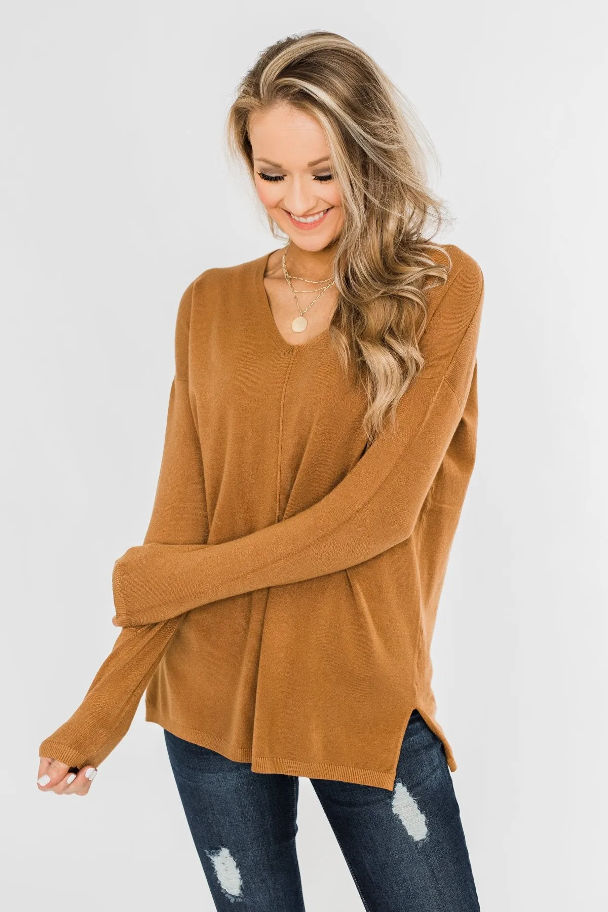 Truly Yours Sweater- Dark Camel