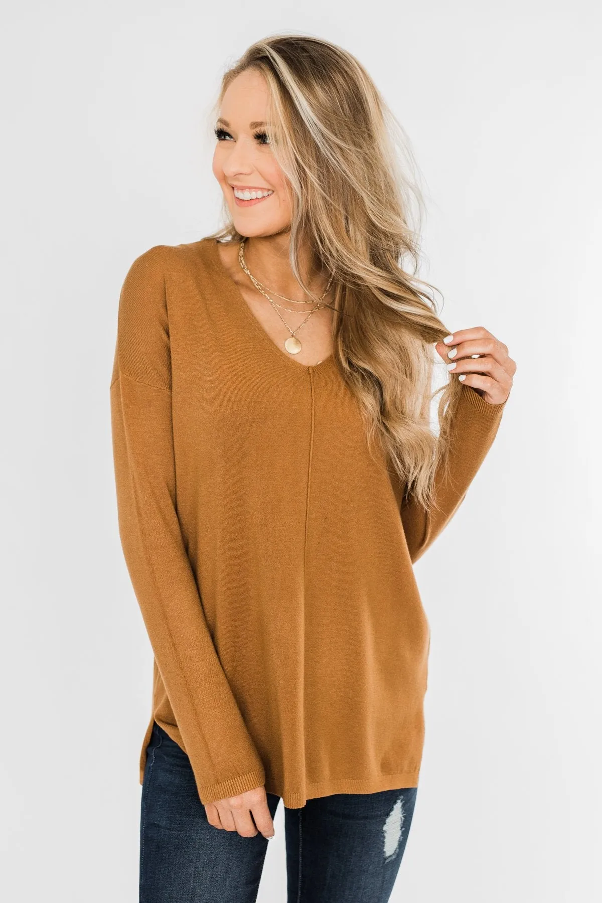 Truly Yours Sweater- Dark Camel