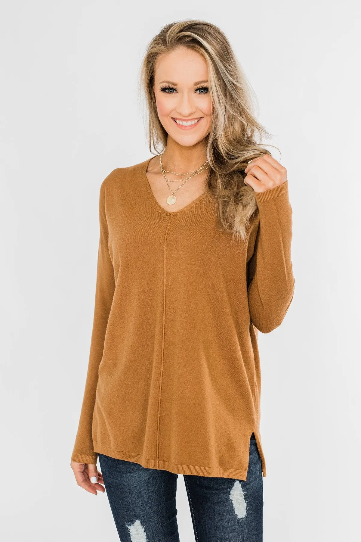 Truly Yours Sweater- Dark Camel