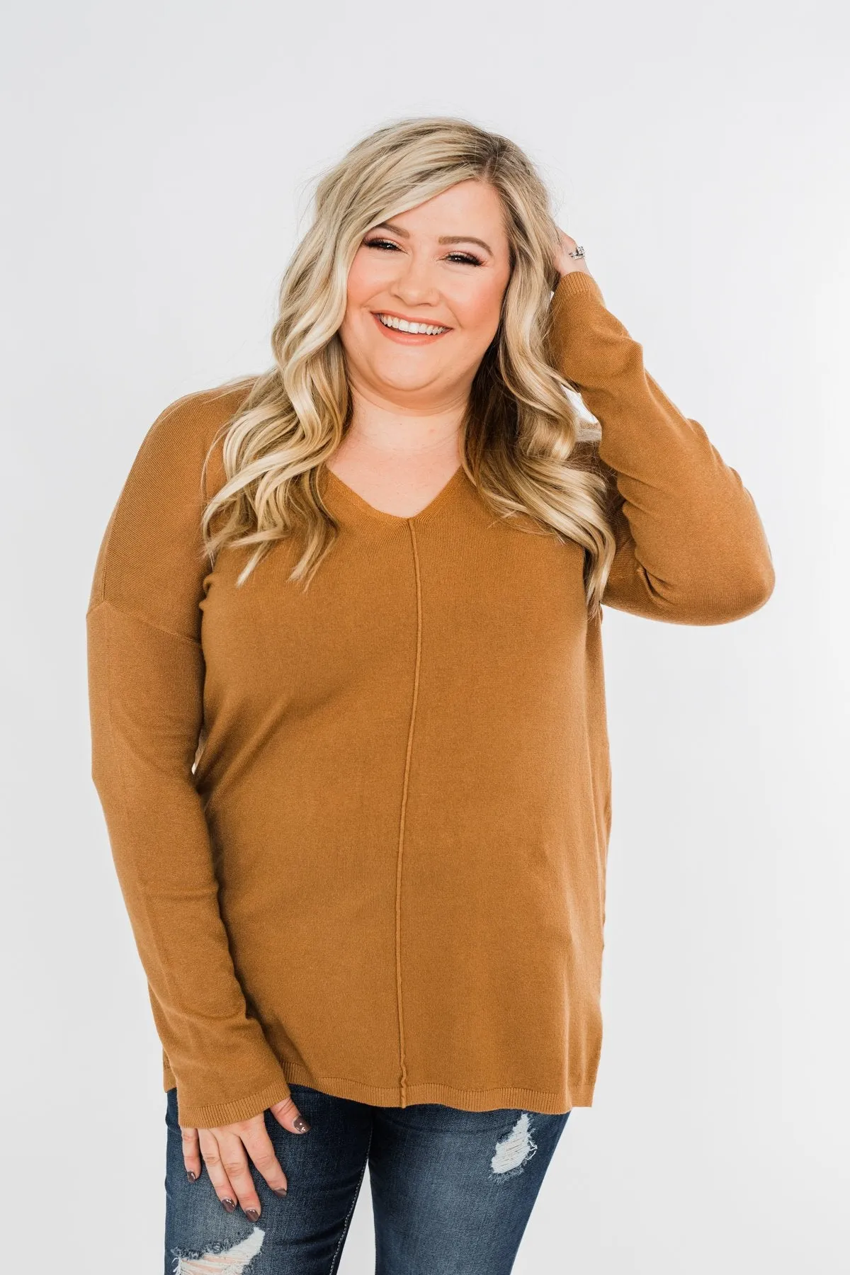 Truly Yours Sweater- Dark Camel
