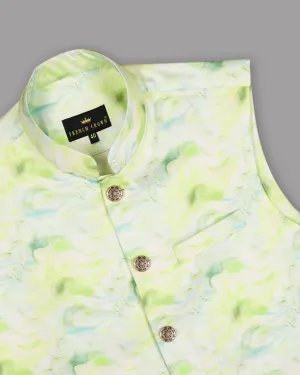 Tusk Green Super Soft Premium Designer Nehru Jacket