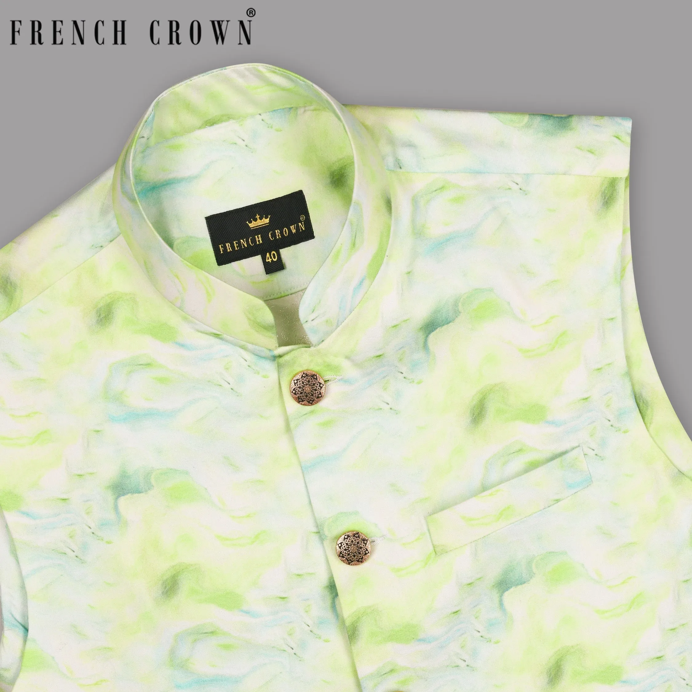 Tusk Green Super Soft Premium Designer Nehru Jacket