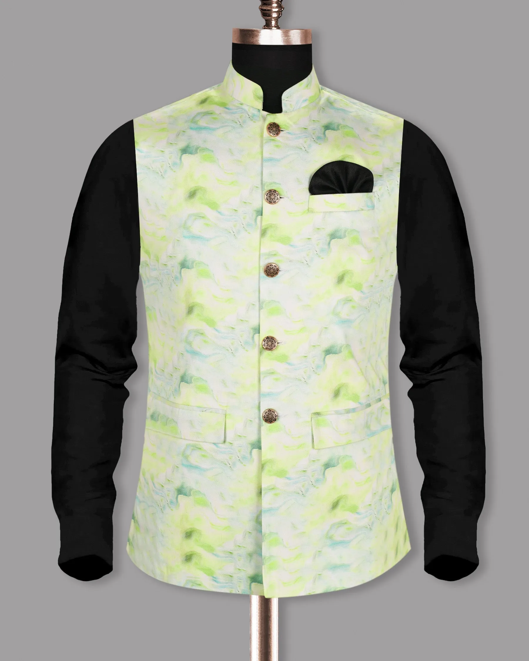 Tusk Green Super Soft Premium Designer Nehru Jacket
