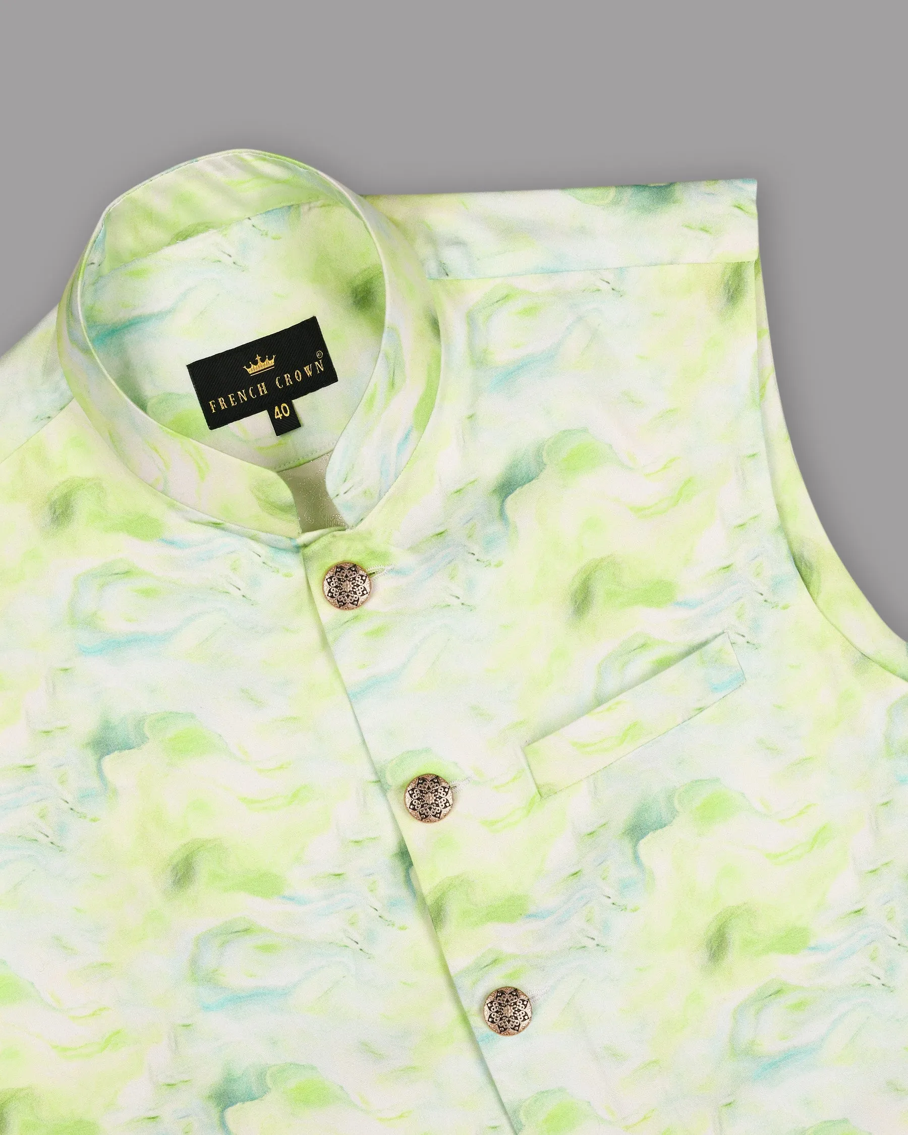 Tusk Green Super Soft Premium Designer Nehru Jacket