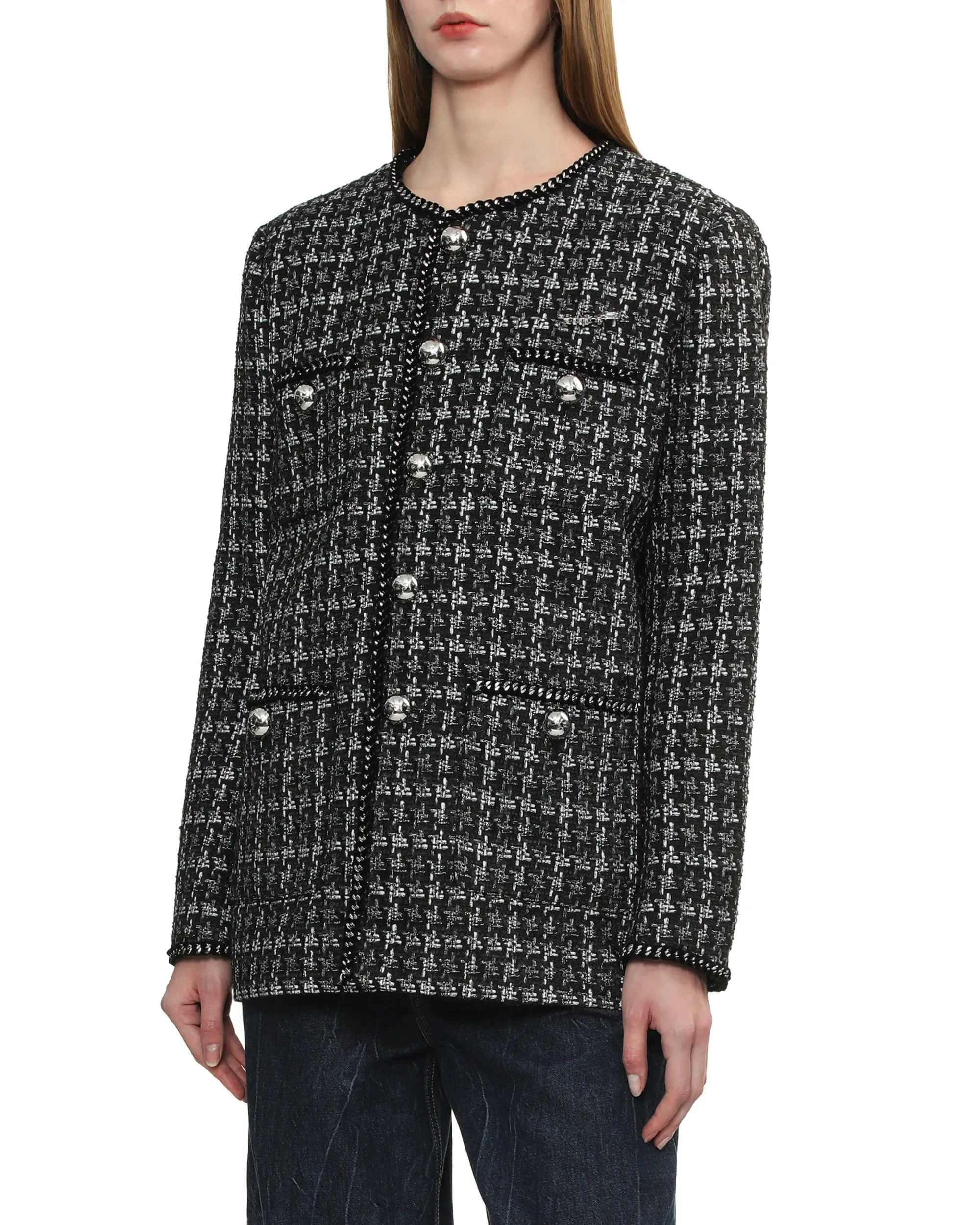 Tweed button down jacket