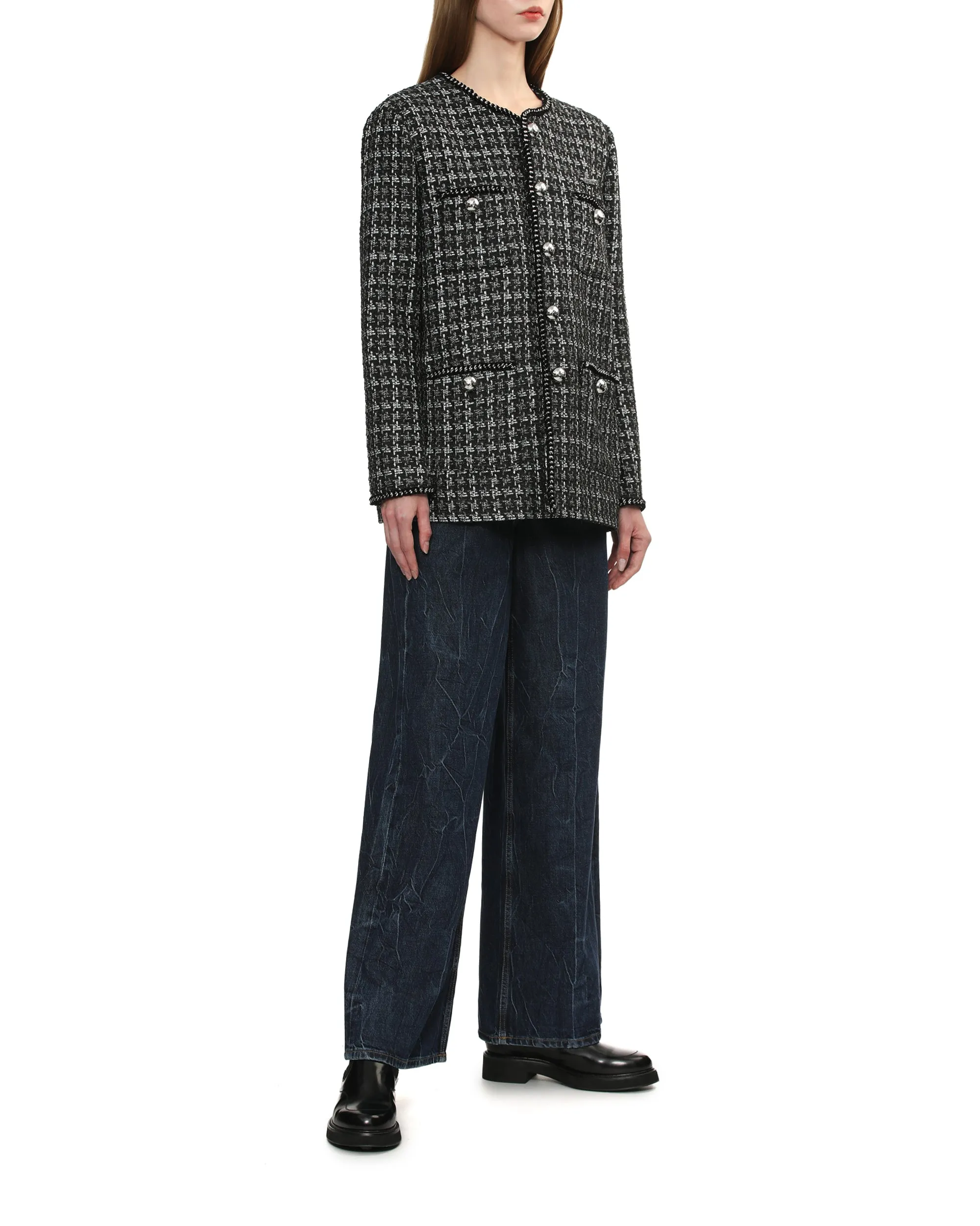 Tweed button down jacket