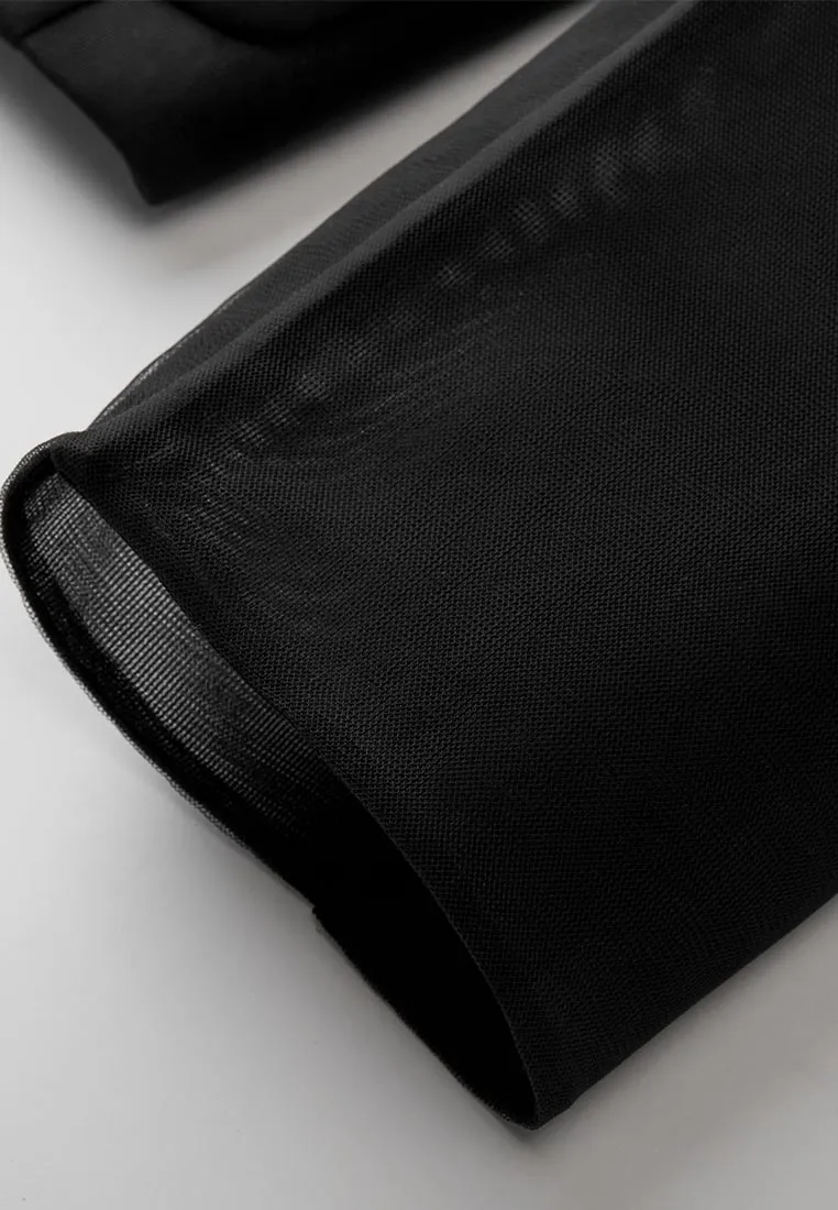 Tweed Detailing Mesh Jacket