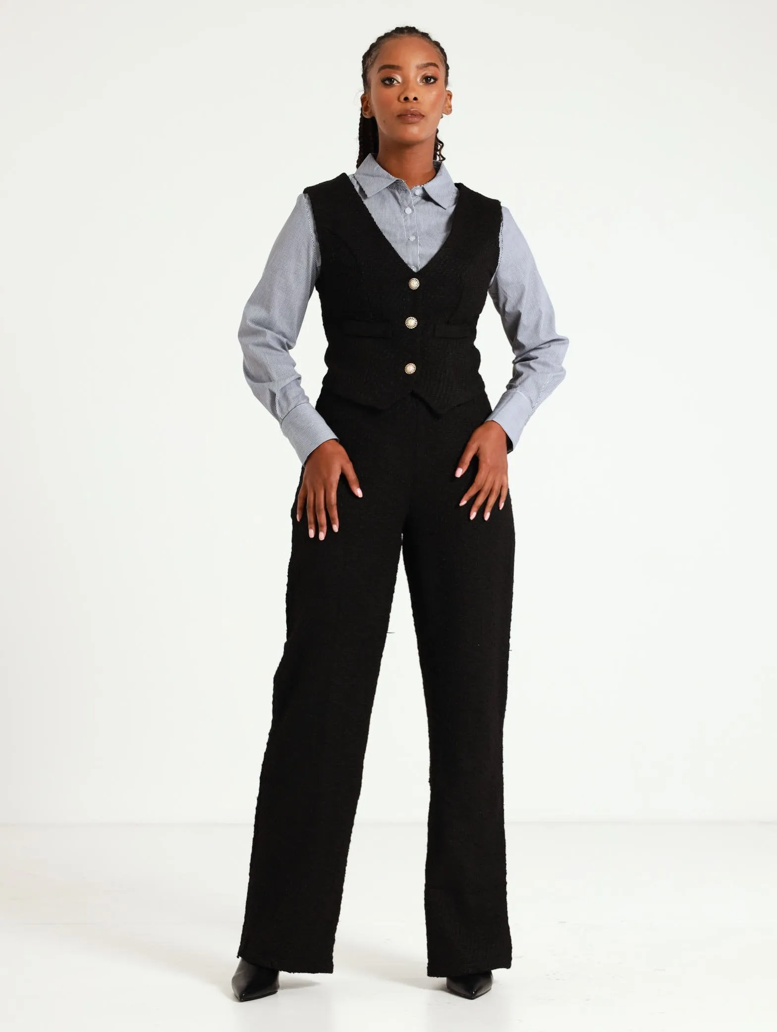Tweed Waistcoat - Black