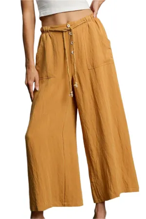 Umgee Rope Drawstring Wide Leg Pants