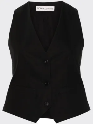 V-neck poplin gilet