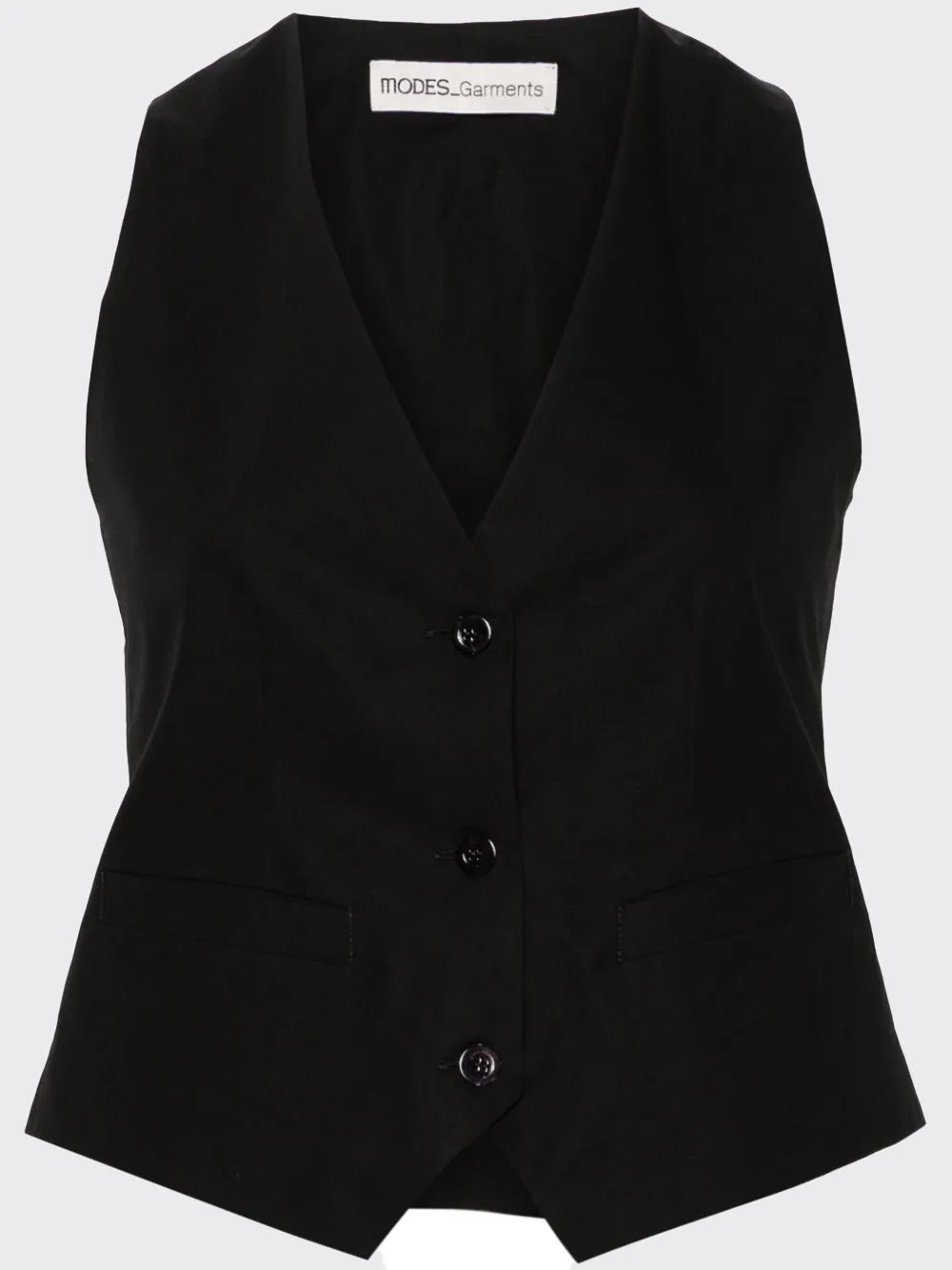 V-neck poplin gilet