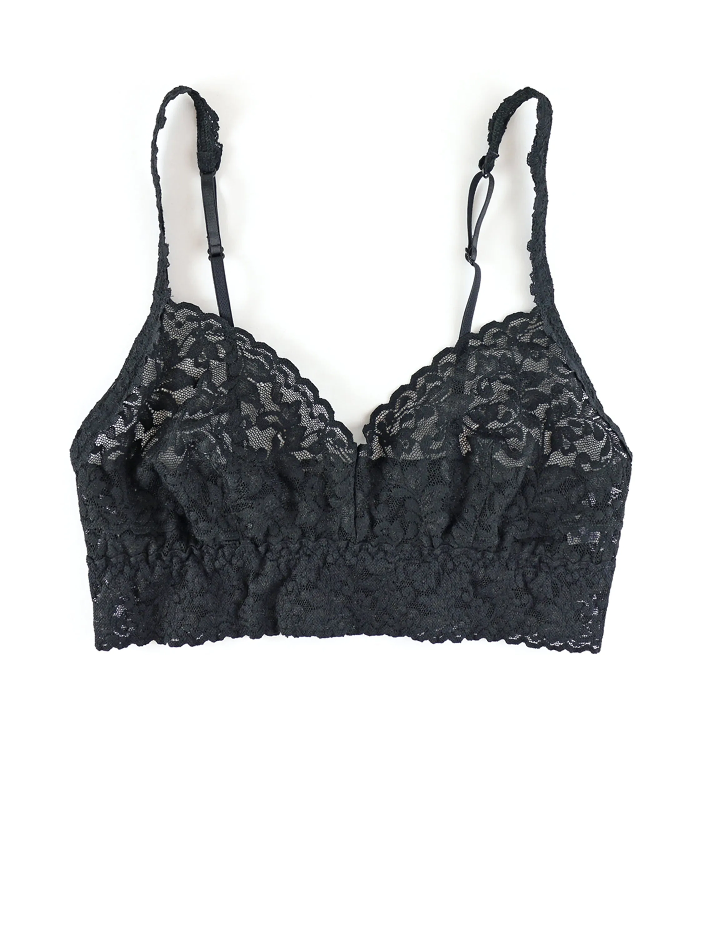 V-Neck Retro Lace Bralette Black