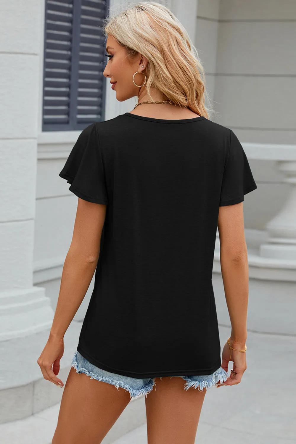 V-Neck Short Sleeve Top (8 Colors)