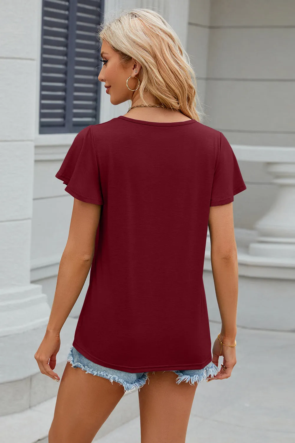 V-Neck Short Sleeve Top (8 Colors)
