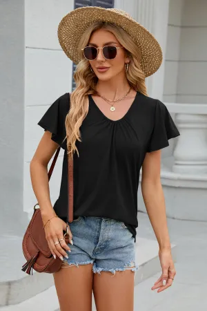 V-Neck Short Sleeve Top (8 Colors)