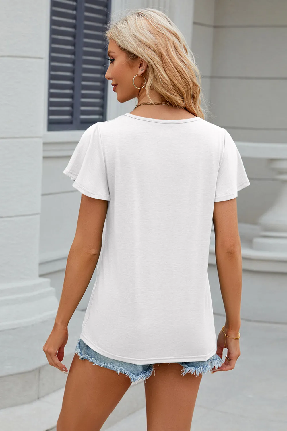 V-Neck Short Sleeve Top (8 Colors)