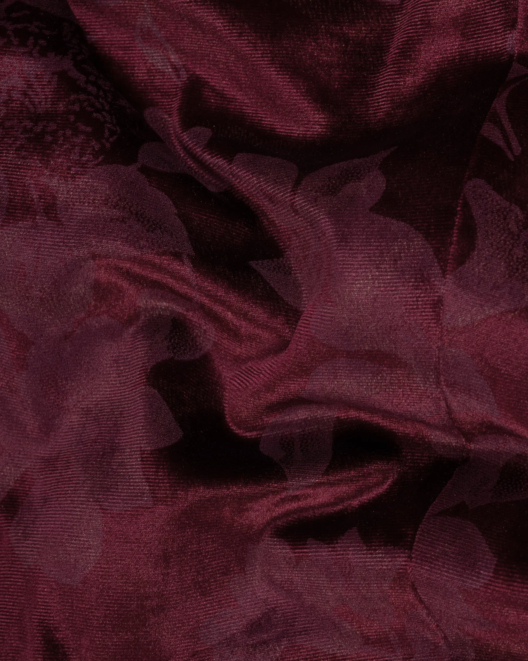 Velvet Dark Sienna Hibiscus flora Textured Designer Tuxedo Suit
