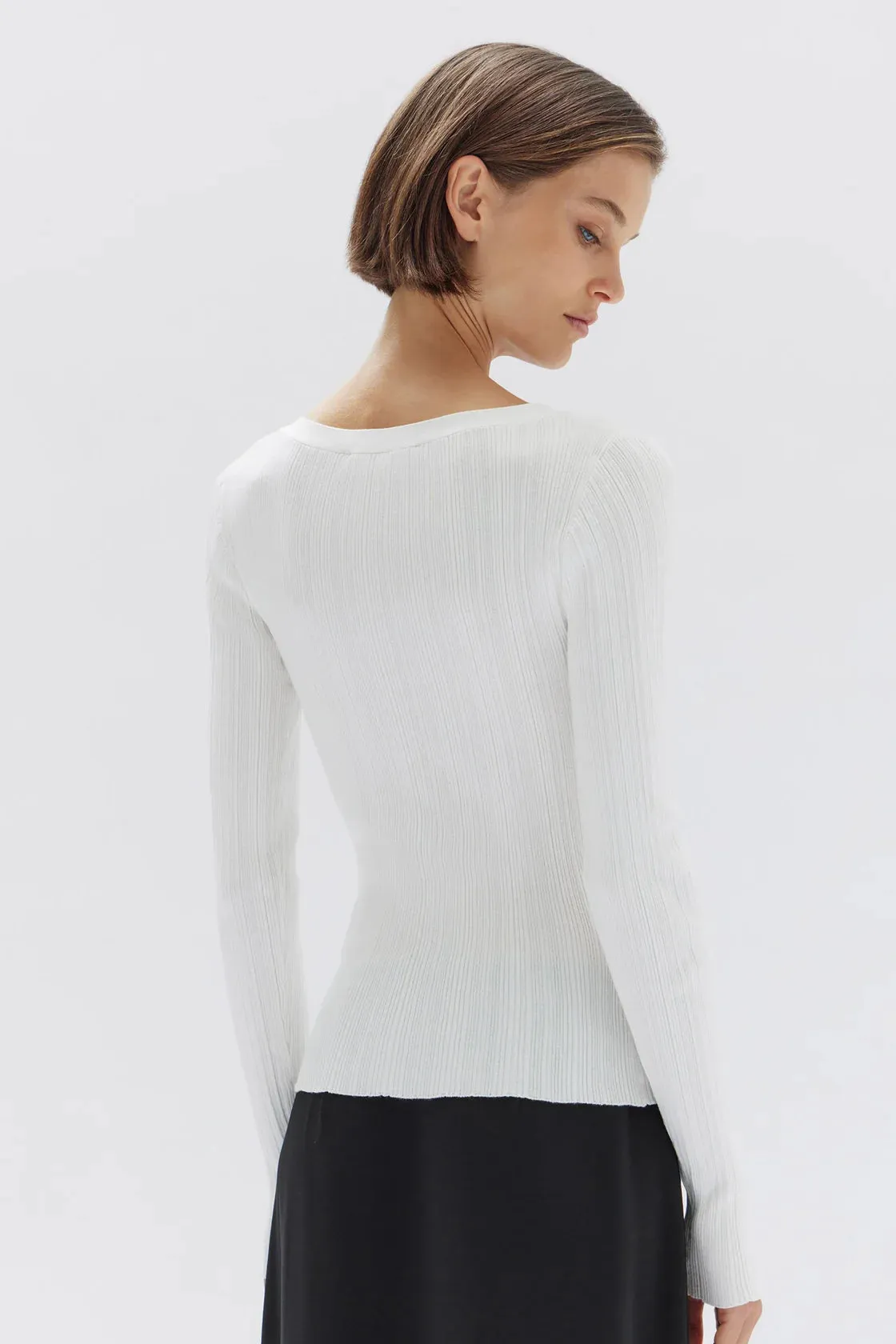 Vienna Knit LS Top White