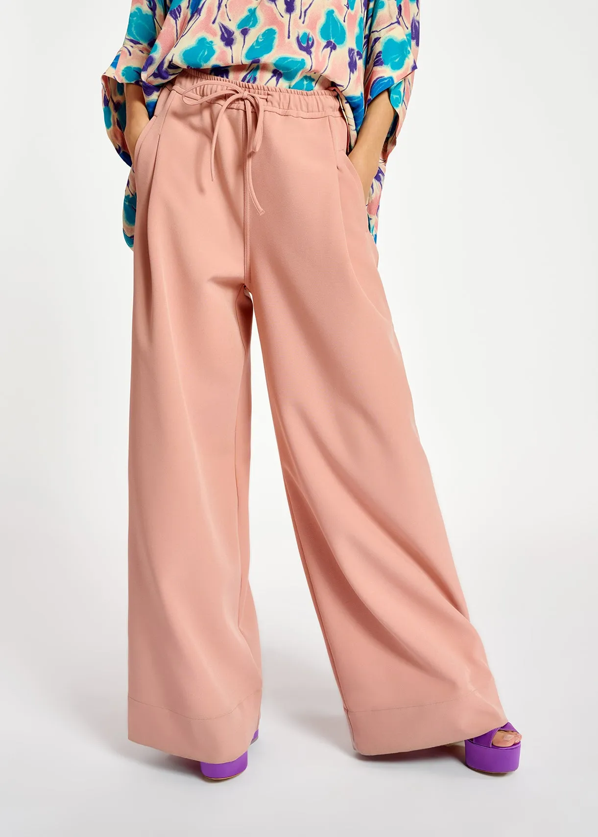 Vintage pink wide-leg pants