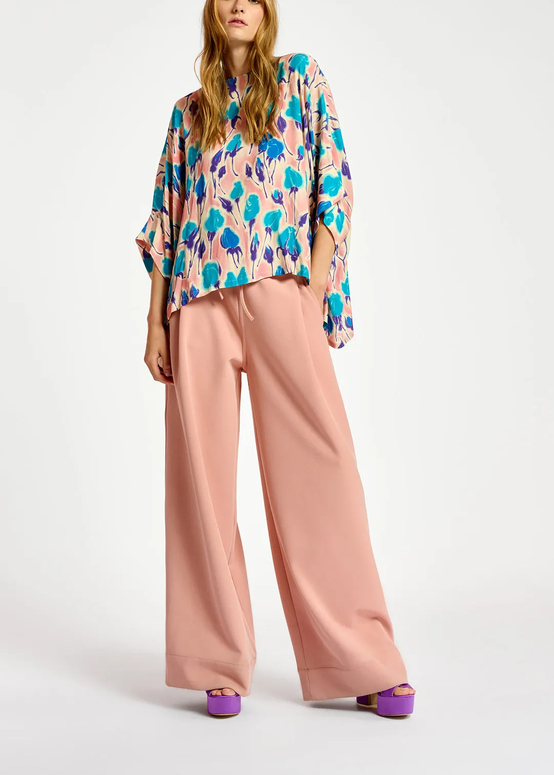 Vintage pink wide-leg pants