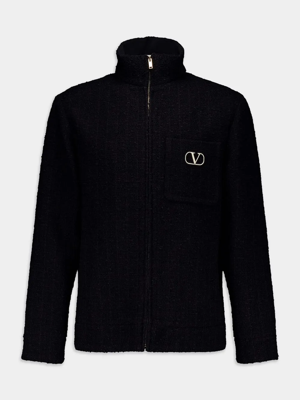 Vlogo Signature Patch Tweed Jacket