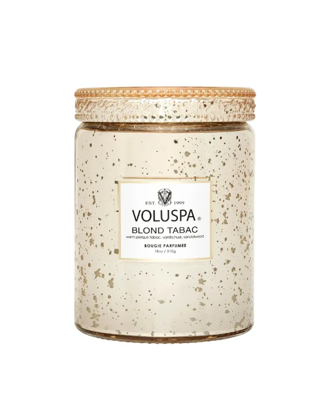Voluspa Blond Tabac Large Glass Jar Candle