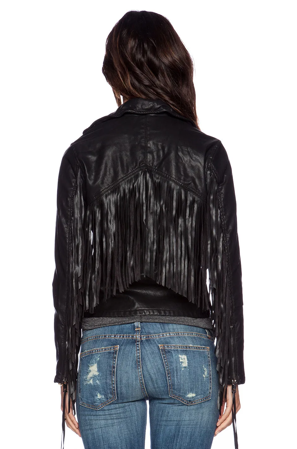 Western Fringe Black Leather Jacket for Women Cowgirl WFJ762