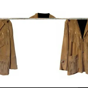 Western Fringe Brown Suede Leather Beaded Jacket for Women WFJ519