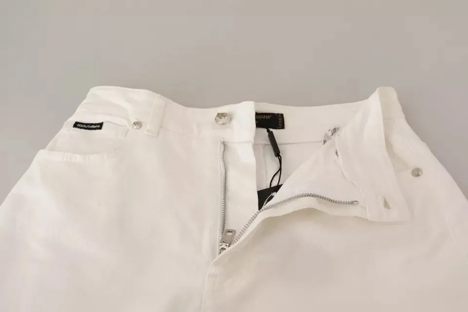 White MONICA Boot Cut Cotton Denim Jeans