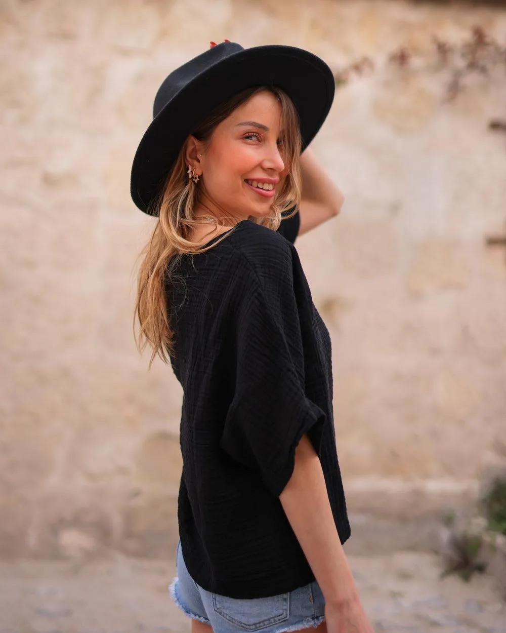 White V-Neck Blouse