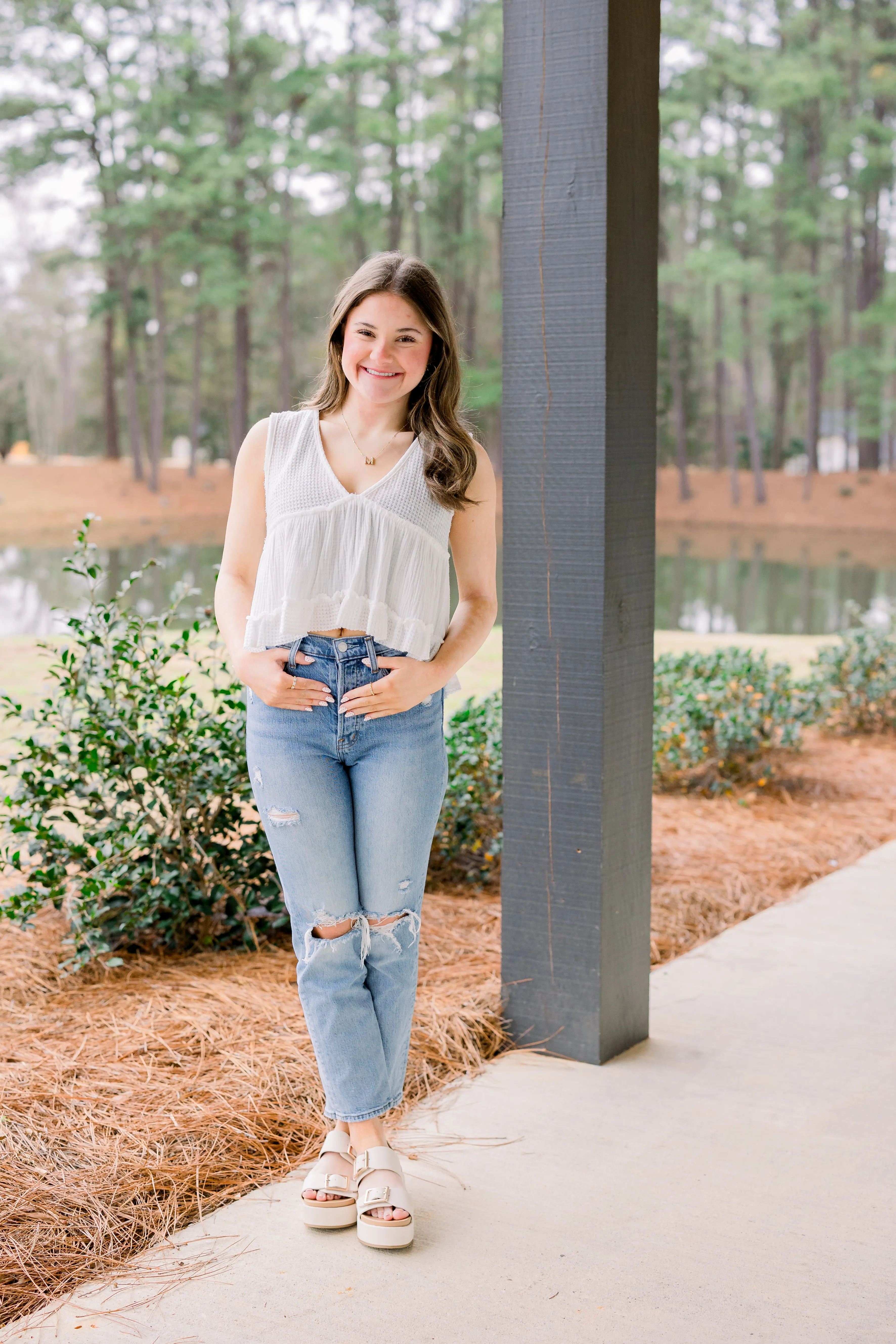 White V Neck Top