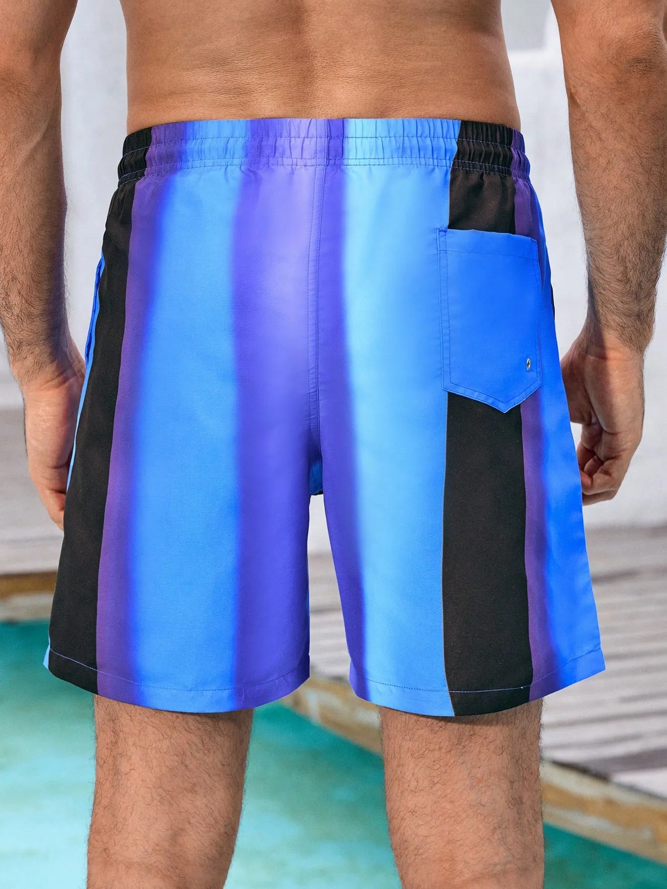 Wide leg beach pants| Men's Striped Drawstring Wide-Leg Beach