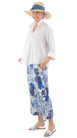 Wide Leg Floral Pants - Riviera